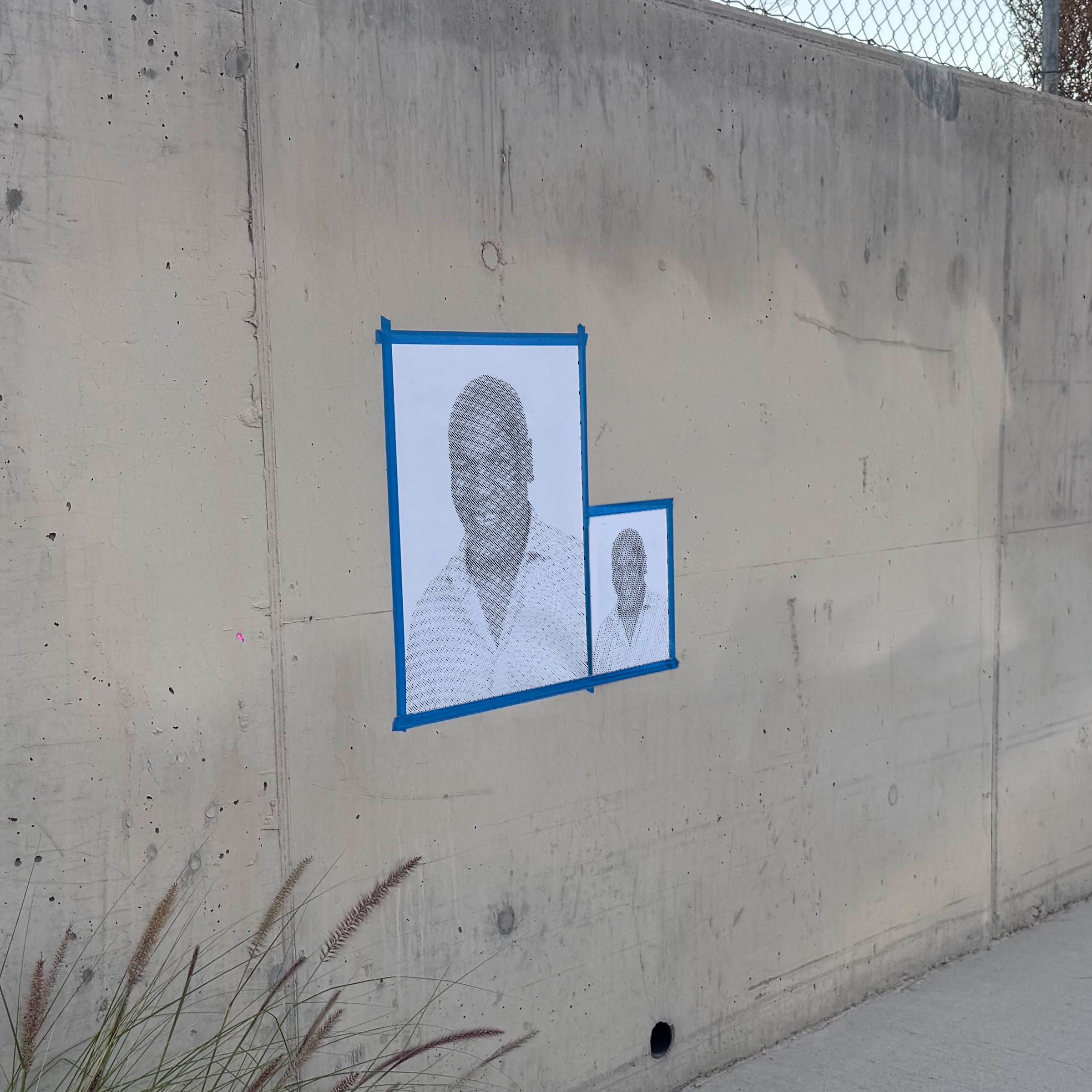 Mike Tyson Halftone Stencil - Angle 2
