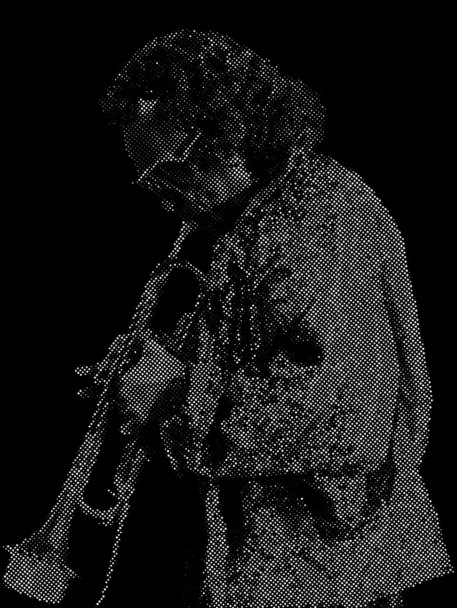 Miles Davis Halftone Stencil