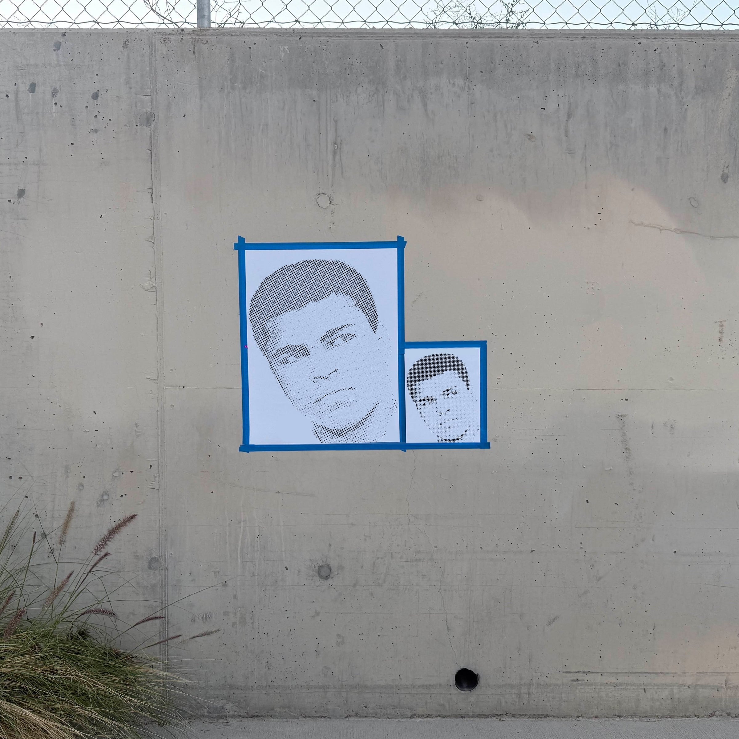 Muhammad Ali Halftone Stencil - Angle 1