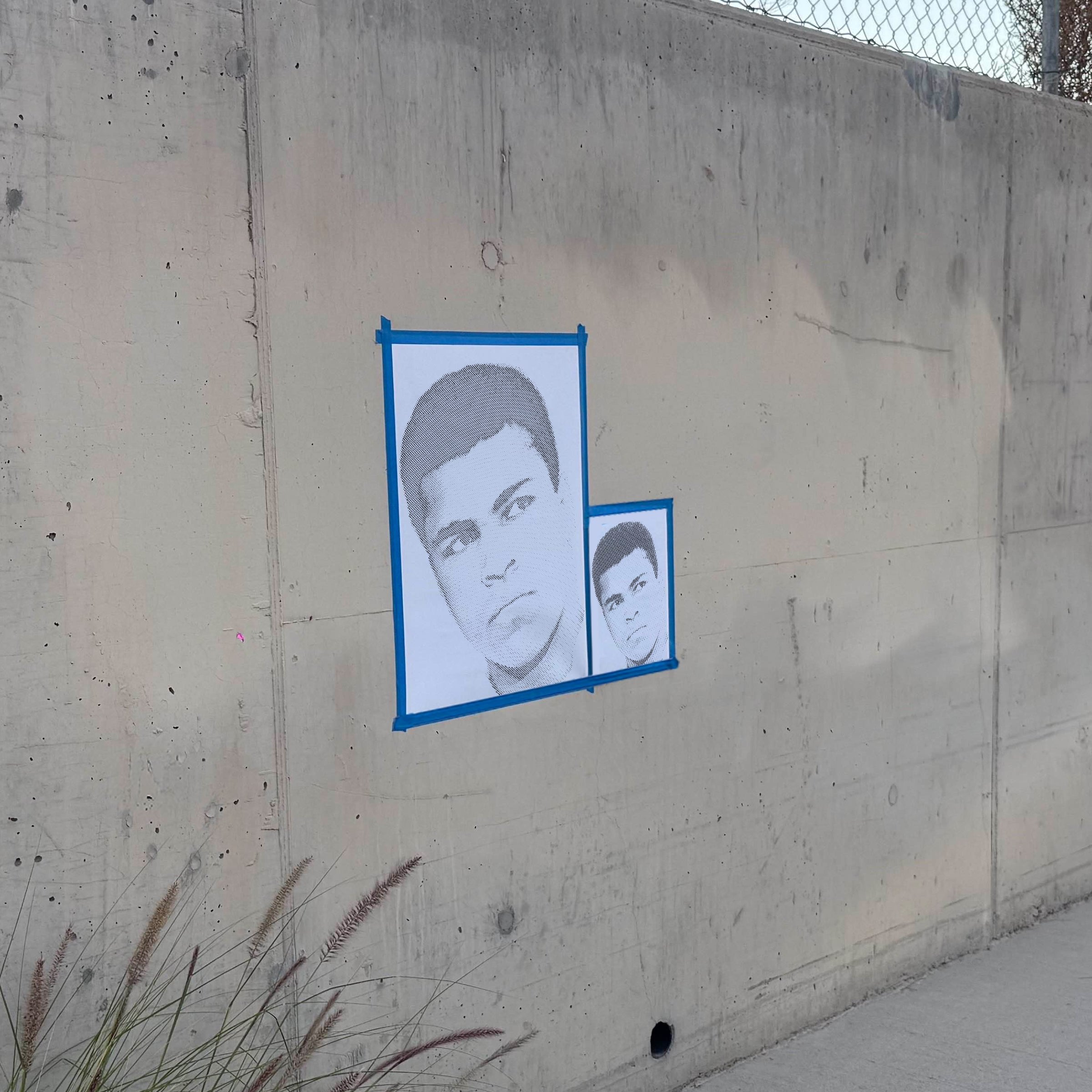Muhammad Ali Halftone Stencil - Angle 2
