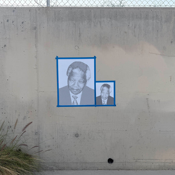 Nelson Mandela Halftone Stencil