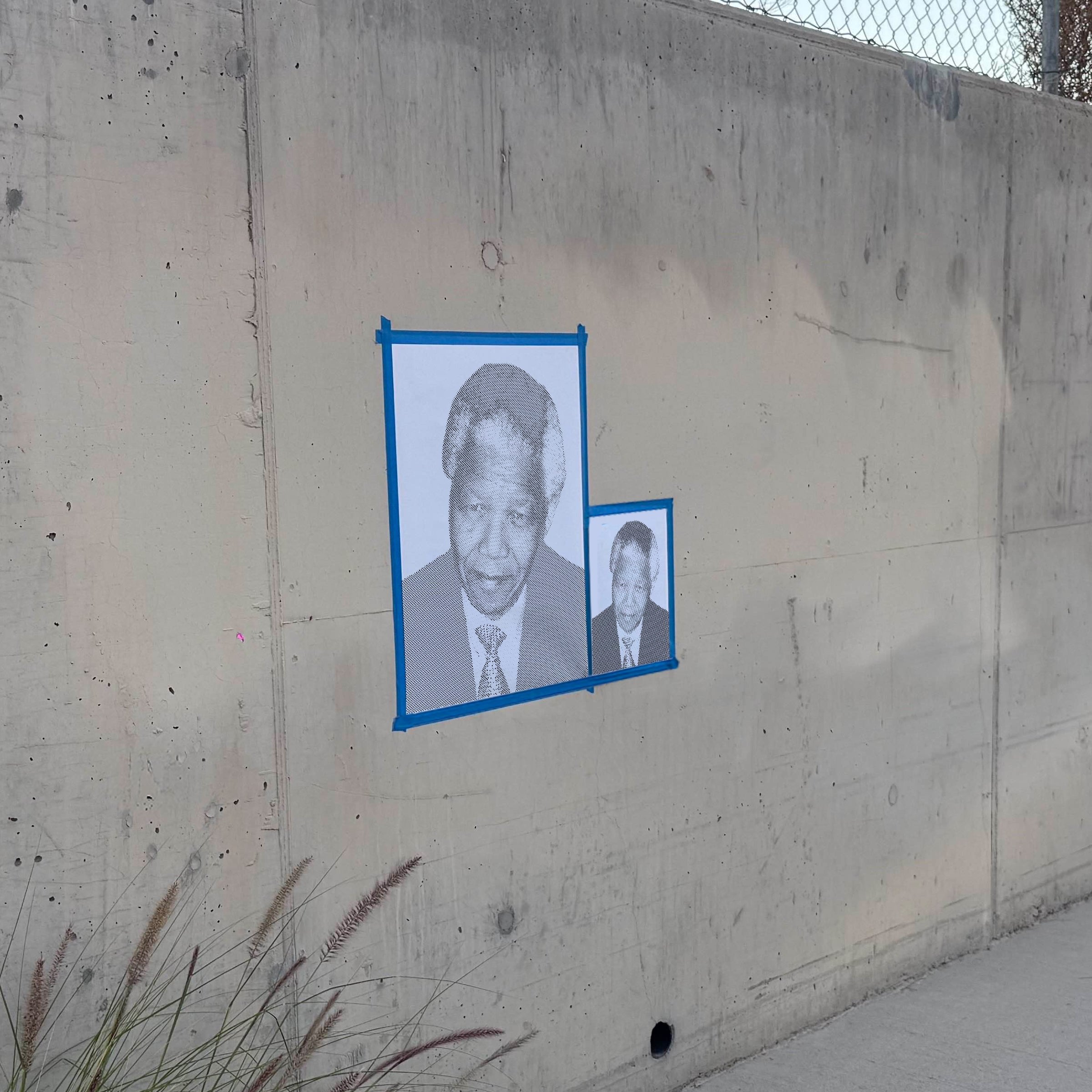 Nelson Mandela Halftone Stencil - Angle 2