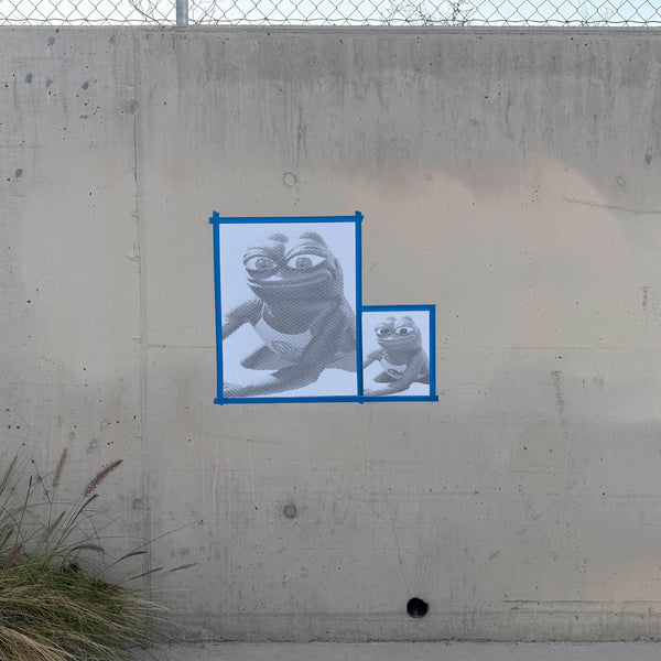 Pepe the Frog Halftone Stencil