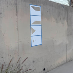 Philippines Flag stencil pack on a wall, second angle