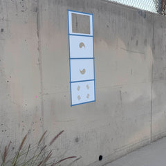 South Korea Flag stencil pack on a wall, second angle