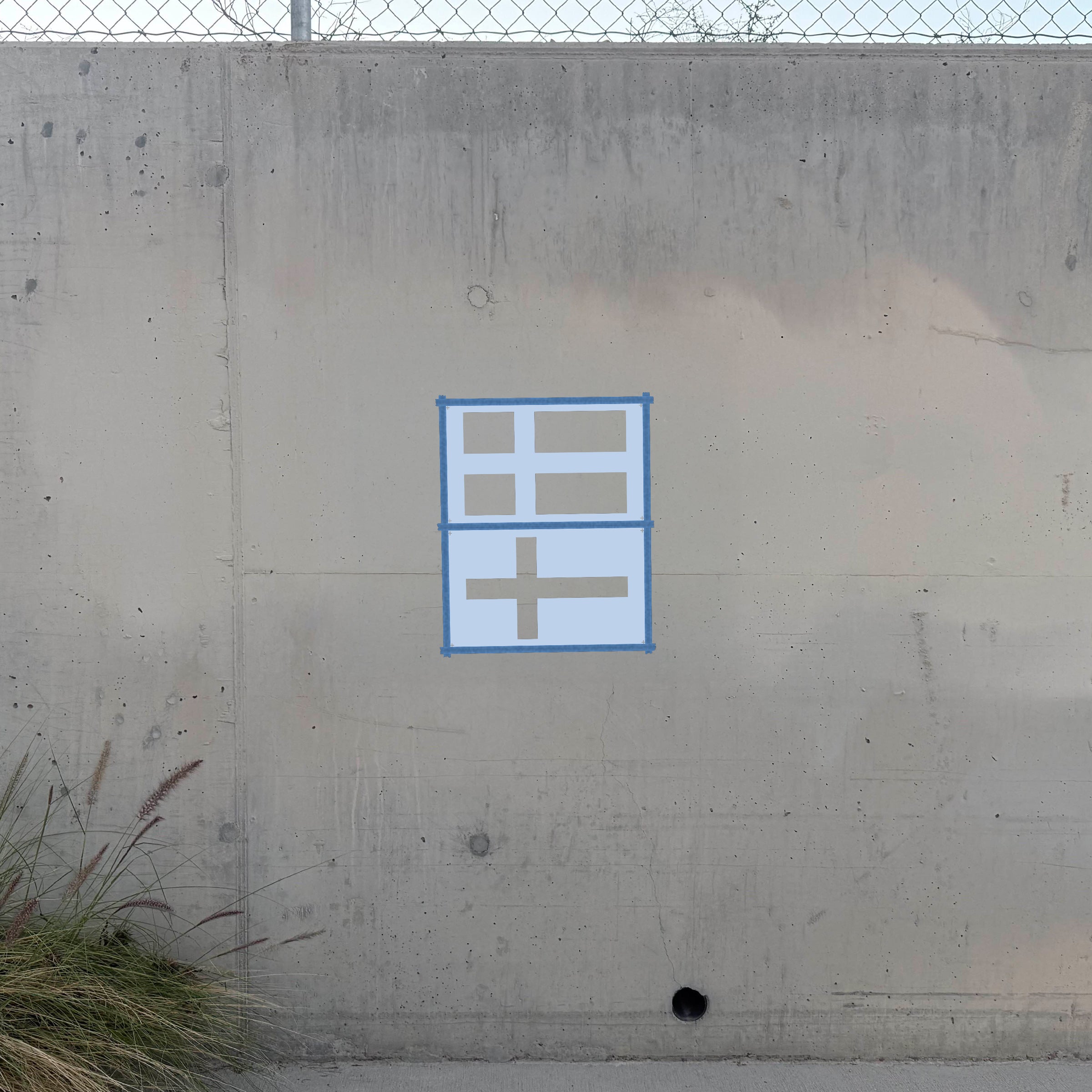 Sweden Flag 3-layer stencil pack taped on a wall