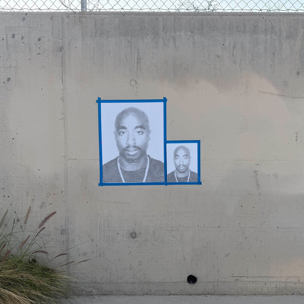 Tupac Halftone Stencil