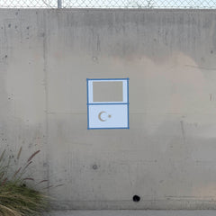Turkey Flag 3-layer stencil pack taped on a wall