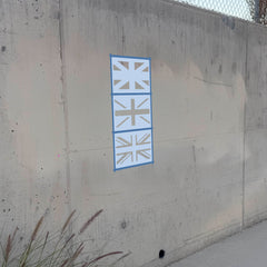 UK Flag stencil pack on a wall, second angle