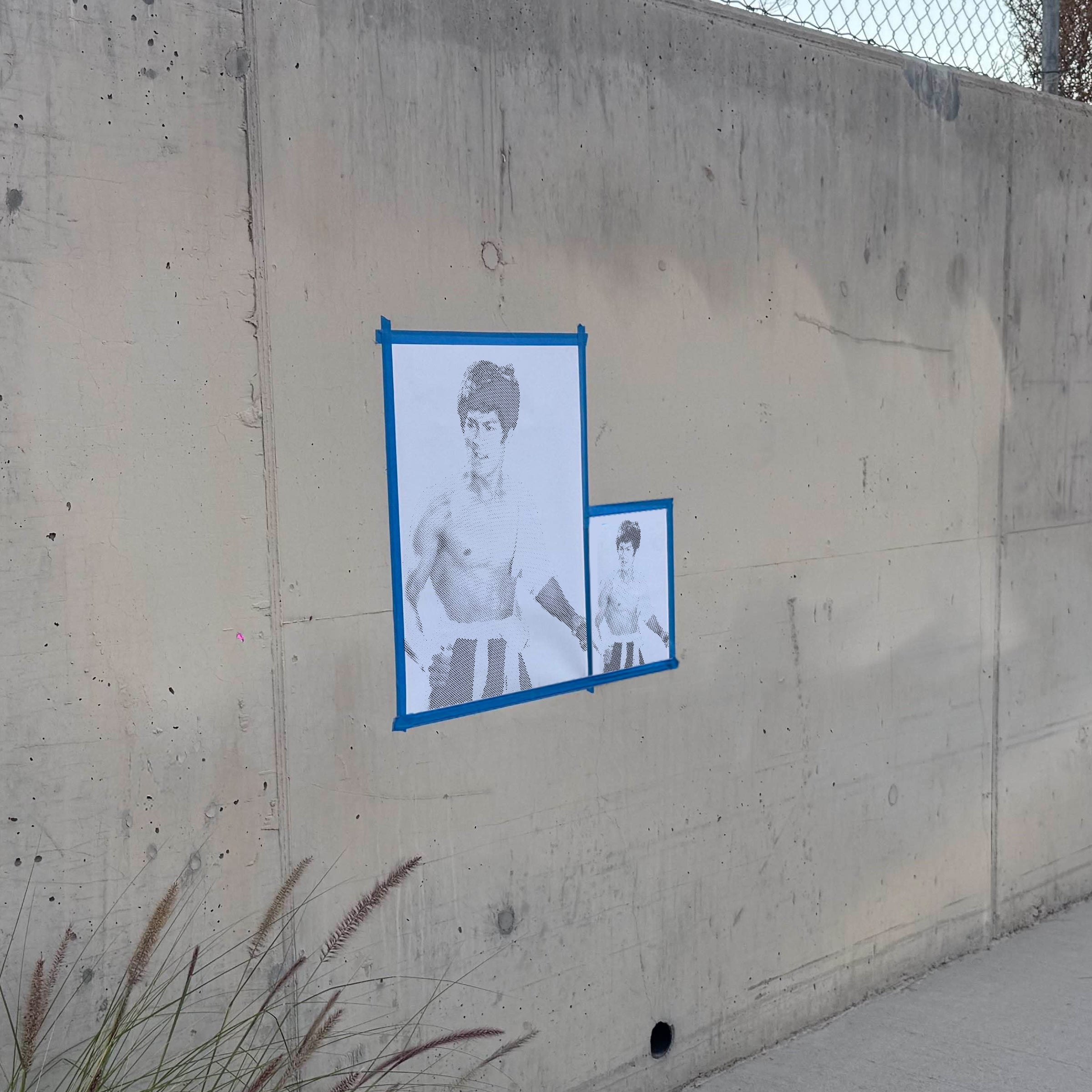 Bruce Lee Halftone Stencil - Angle 2